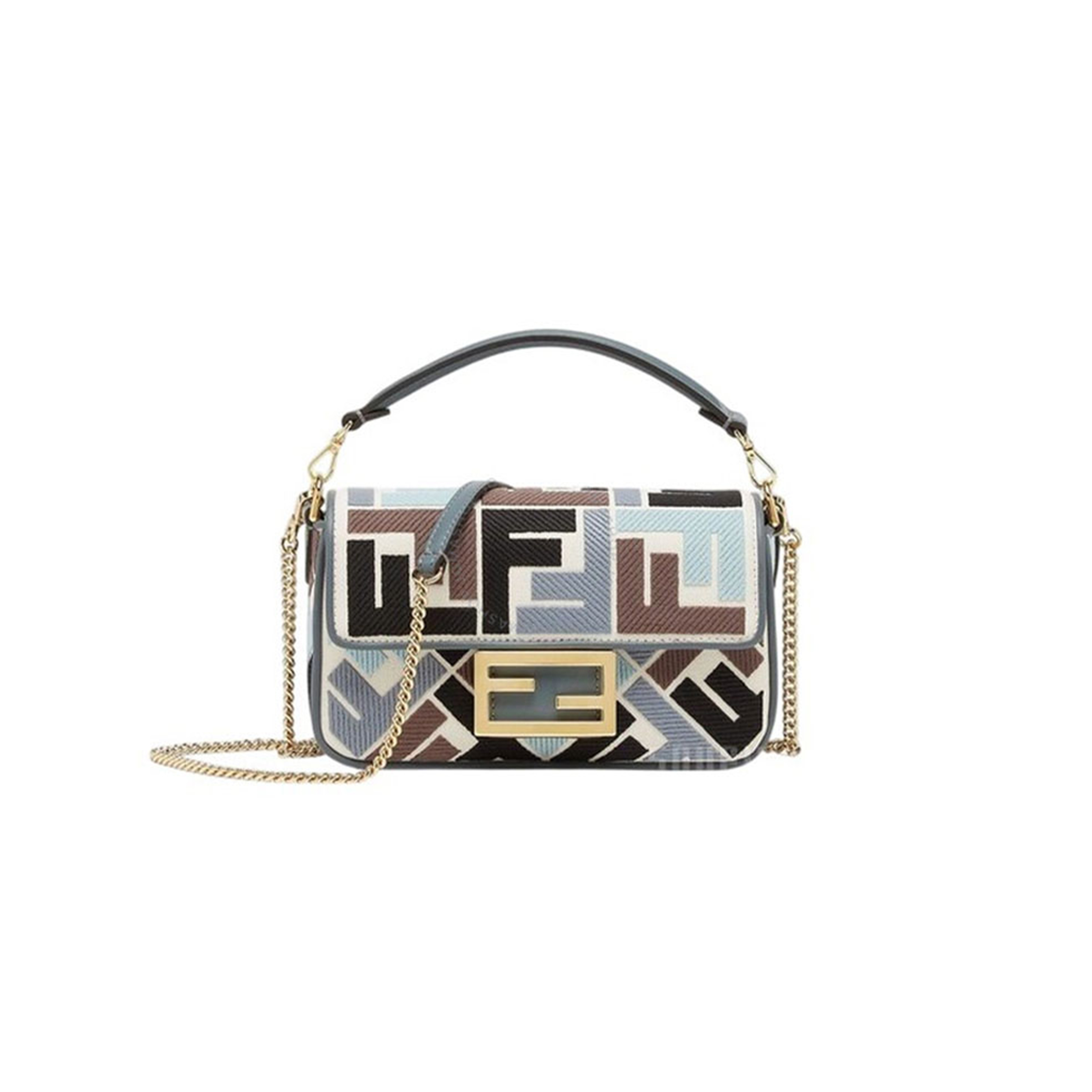 FENDI FF MINI BAGUETTE BAG 8BS017ARC2F1OPK (19.5*11*5cm)